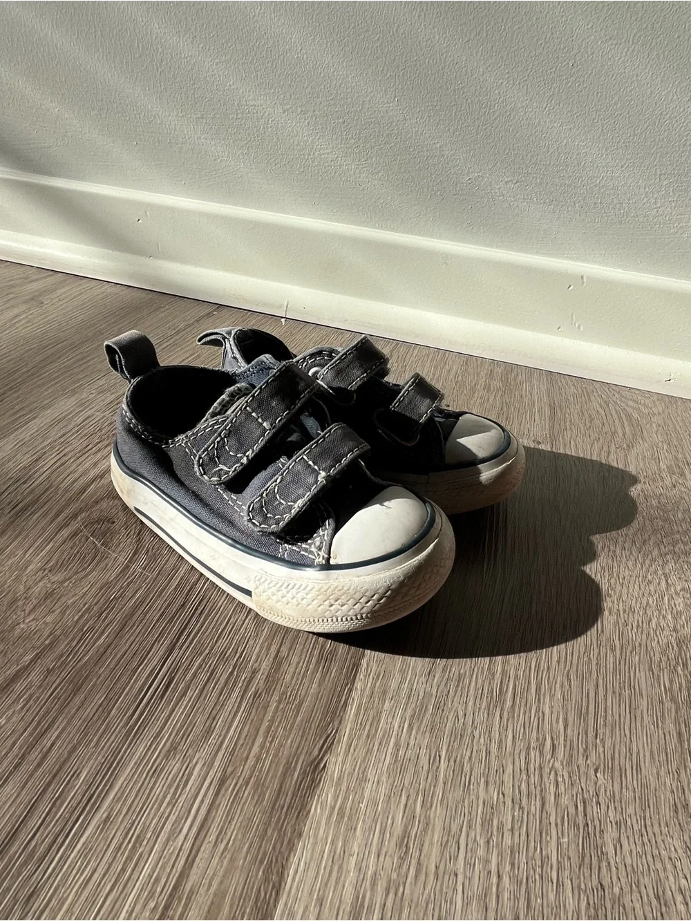 Converse Kids Black Canvas Velcro Sneakers